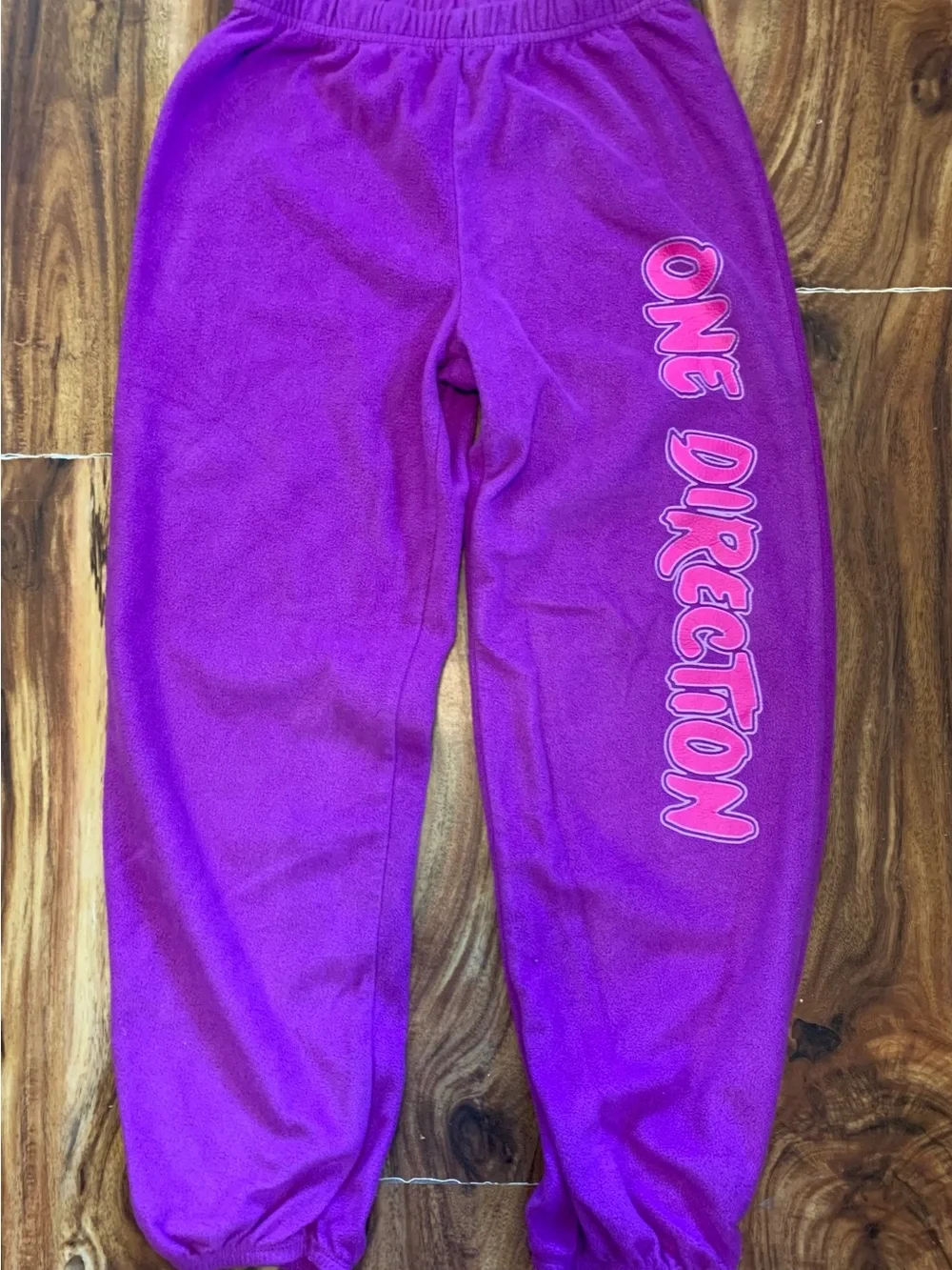 One Direction Vintage Purple Fleece Girls Size 10/12 Pajama Set. 3977N
